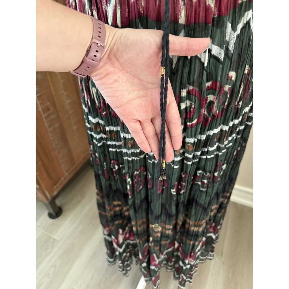 Vintage Just Classics Boho Gauze Maxi Skirt M India Festival Crinkle Cotton - Picture 3 of 7
